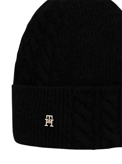 Cappellino in misto lana/alpaca nero Tommy Hilfiger | AW0AW17784BDS